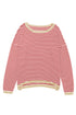 Contrast Trimmed Striped Drop Shoulder Sweater